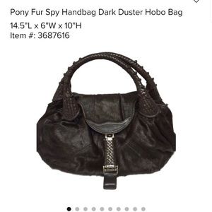 Fendi Black Pony Hair Spy Bag